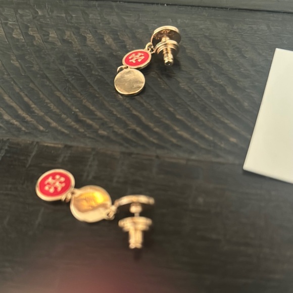 Tory Burch Red and Gold Resin Earrings - RARE!!! - Picture 3 of 6